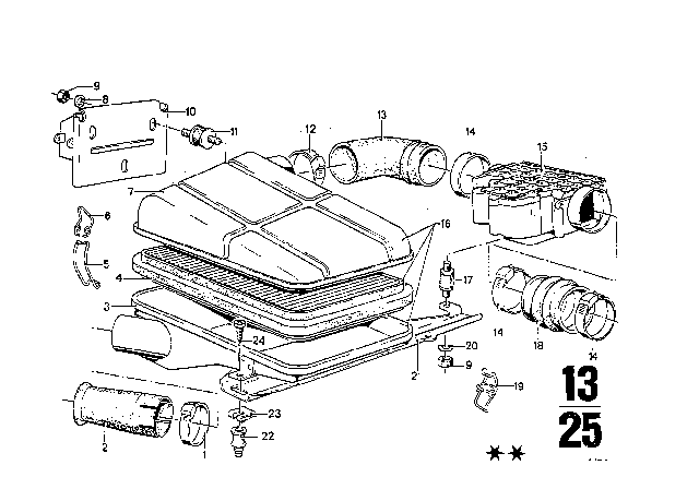 1975 BMW 3.0Si Bump Stop Diagram for 13711263819