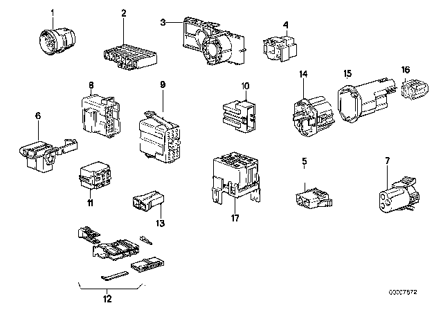 1992 BMW 325i Plug Terminal For Fuse Box Diagram for 12521277533