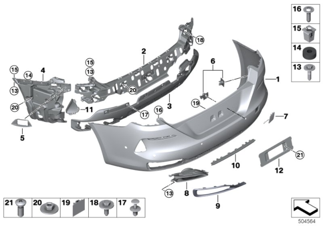 2020 BMW 840i xDrive Gran Coupe KIT, MOUNT FOR PDC/PMA SENSO Diagram for 51129465377