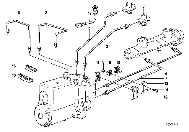 1986 BMW 535i Intermediate Piece Diagram for 34321160028