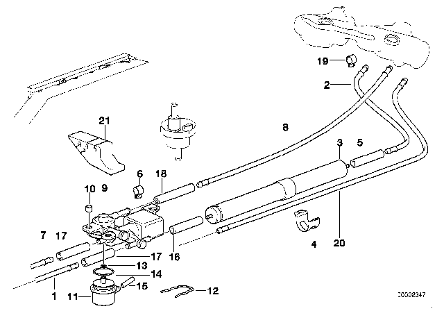 1994 BMW 325i Front Fuel Feed Line Diagram for 16121182860