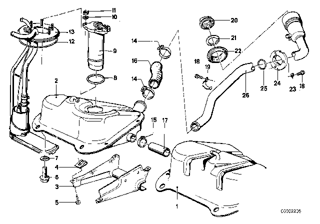 1980 BMW 320i Rubber Seal Diagram for 16111105721