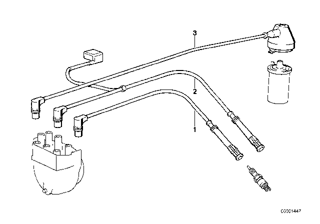 1990 BMW 325is Ignition Wire Diagram for 12121710631