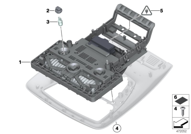 2014 BMW 550i Basic Switch Unit Roof Diagram 1