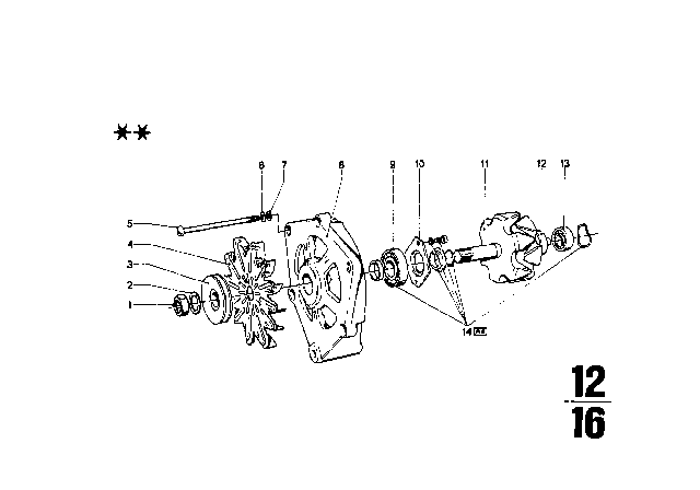 1973 BMW 2002 Generator, Individual Parts Diagram 3