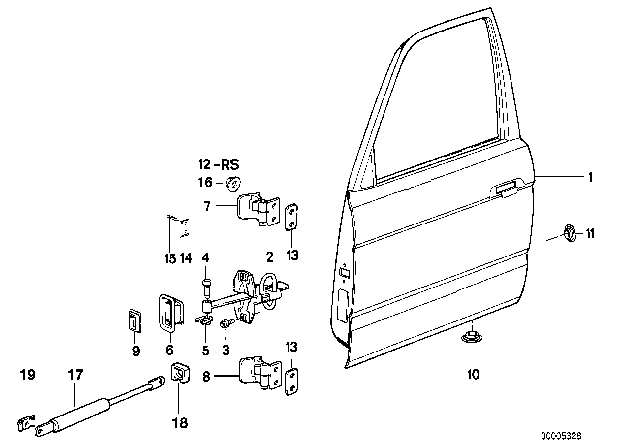 1990 BMW 735iL Door, Front, Right Diagram for 41511948810