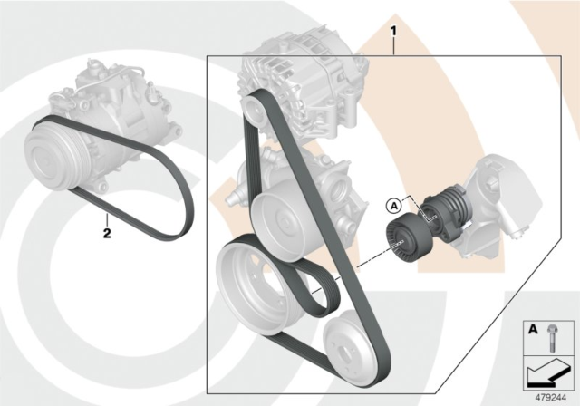 2014 BMW X6 Repair Kit, Belt Drives, Value Line Diagram