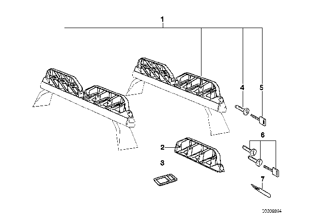 2003 BMW 540i Standard Ski Carrier Diagram