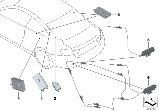 2020 BMW M4 Components, Antenna Amplifier Diagram