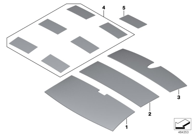 2012 BMW Alpina B7 xDrive Sound Insulating Roof Center Diagram for 51489114151