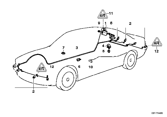 1995 BMW 750iL Repair Cable Pdc Diagram for 61128362097