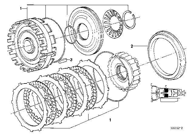 1988 BMW 325is Clutch Diagram for 24231421076