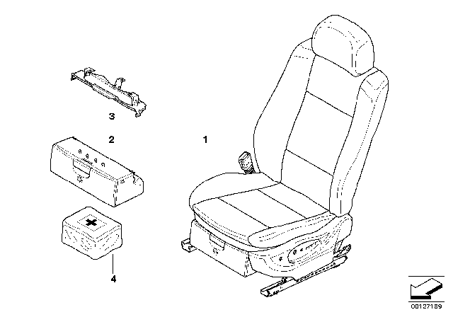2010 BMW X3 Seat, Front, Complete Seat Diagram