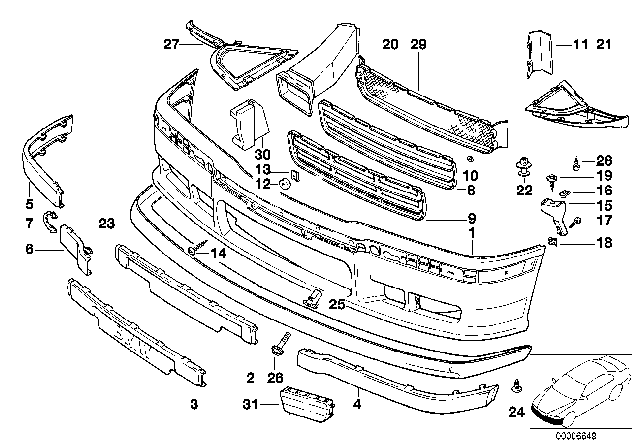 1999 BMW M3 Rubber Strip Right Diagram for 51112265638