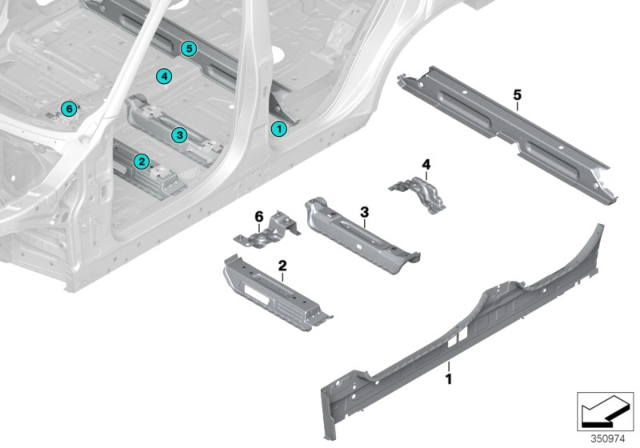 2011 BMW X6 Floor Parts Rear Interior Diagram