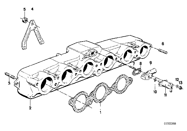 1979 BMW 528i Intake Manifold System Diagram 2