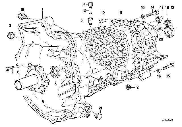 1985 BMW 528e Housing & Attaching Parts (Getrag 260/5/50) Diagram