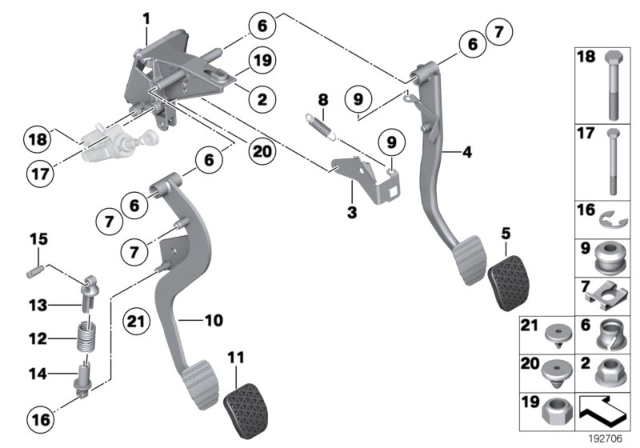 2011 BMW Z4 Clutch Pedal Stop Buffer Diagram for 35316750569