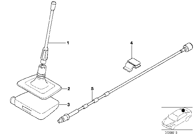 2002 BMW M5 Antenna Cable Diagram for 61120140373