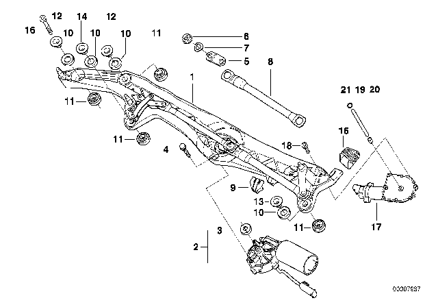 1998 BMW 740iL Motor Crank Arm Diagram for 61618352622