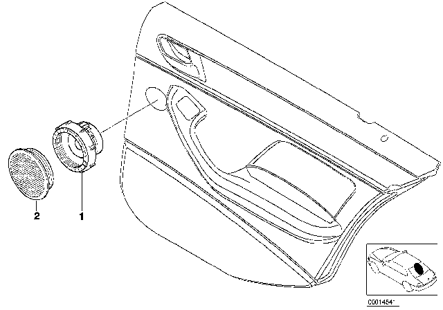 2005 BMW 325i Cover Loudspeaker Diagram for 65138374761