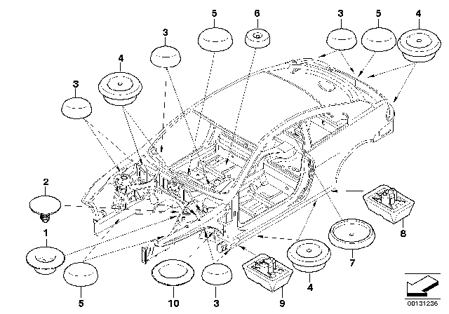 2010 BMW M6 Sealing Cap/Plug Diagram 1