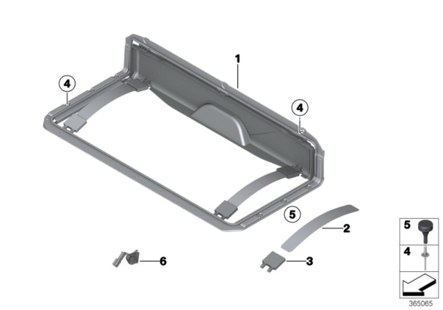 2014 BMW 650i xDrive Folding Top Compartment Diagram for 54347227795