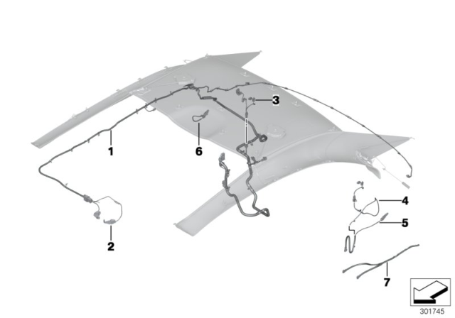 2013 BMW 335i Wiring Harness, Hardtop, Retractable Diagram