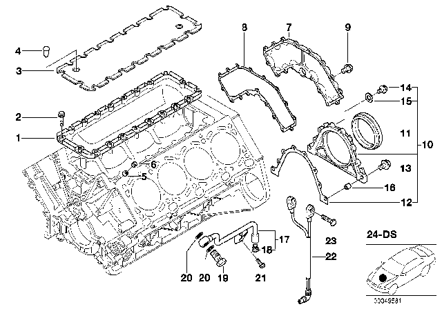 2002 BMW X5 Screw Plug With Gasket Ring Diagram for 24117552351