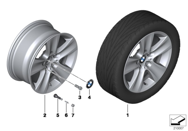 2015 BMW 528i BMW LA Wheel, Star Spoke Diagram 2