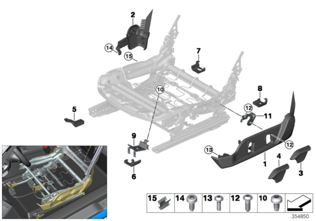 2019 BMW i3s Lever, Seat Height Adjustment, Right Diagram for 52107304218