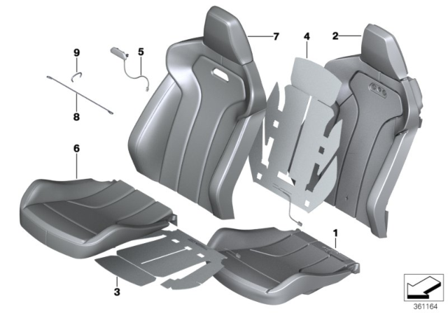 2015 BMW M3 Seat, Front, Cushion & Cover Diagram