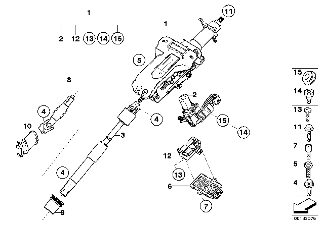 2008 BMW 750i Add-On Parts, Electrical Steering Column Adjusting Diagram