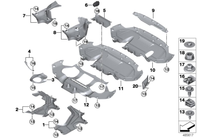 2020 BMW 540i Underbody Paneling Diagram