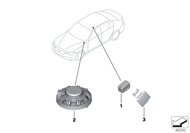 2012 BMW 328i Single Parts For Hands-Free Facility Diagram