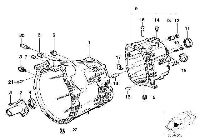 1997 BMW M3 Housing & Mounting Parts (S5D) Diagram