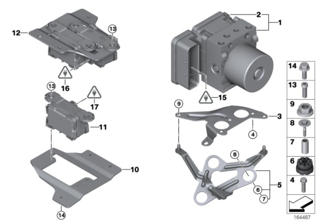 2009 BMW 328i Hydro Unit DSC / Fastening / Sensors Diagram