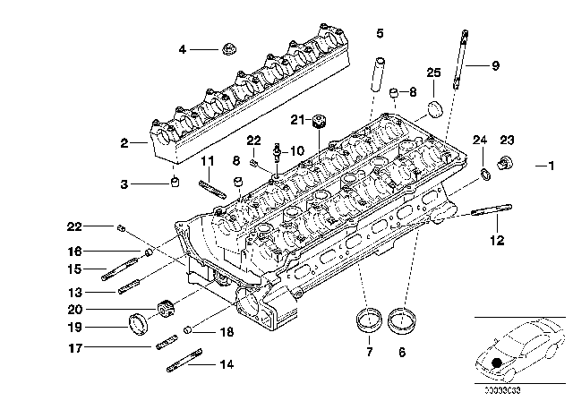 1998 BMW M3 Cylinder Head & Attached Parts Diagram 1