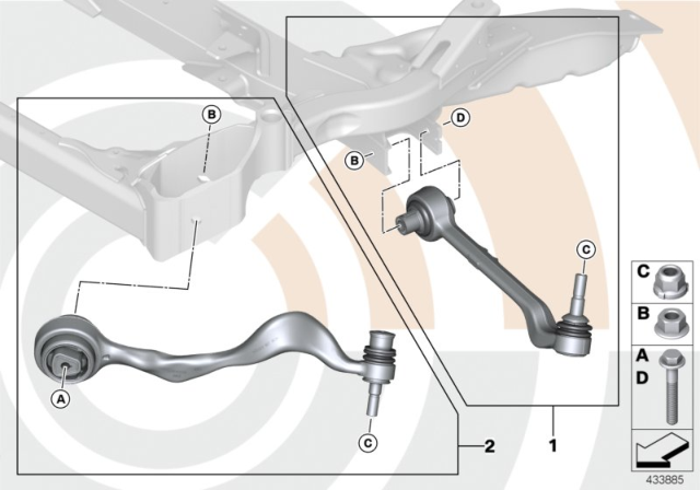 2010 BMW 323i Repair Kit, Trailing Links And Wishbones Diagram