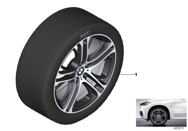 2017 BMW X6 BMW LA Wheel M Performance Double Spoke Diagram 1