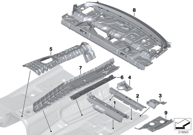 2017 BMW M4 Partition Trunk / Floor Parts Diagram