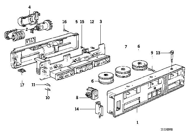 1989 BMW 735i Control Unit, Automatic Air Conditioning Diagram