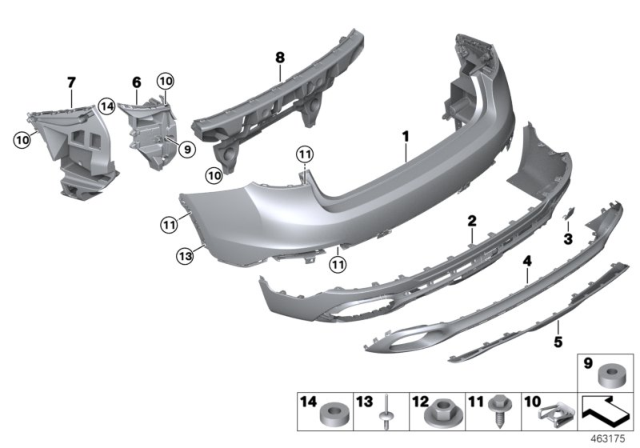 2015 BMW X6 Trim Panel, Rear Diagram