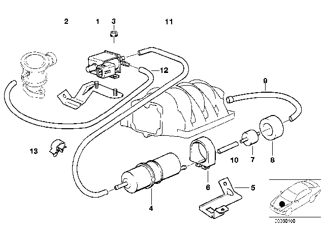 1997 BMW 540i Air Pump For Vacuum Control Diagram