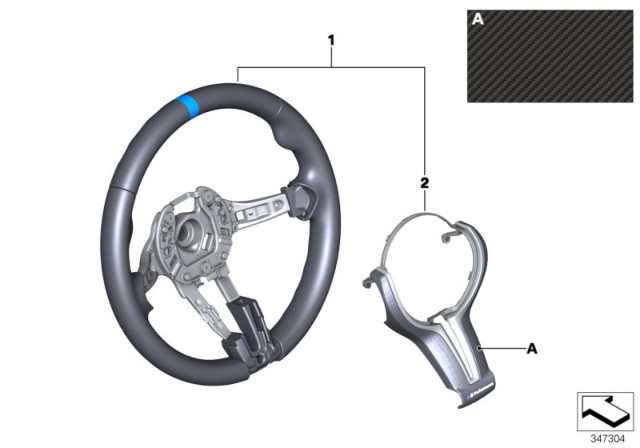 2018 BMW M6 M Performance Steering Wheel Diagram 1