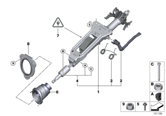 2013 BMW X1 Manually Adjusting Steering Column Diagram