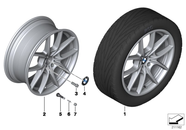2015 BMW 550i BMW LA Wheel, V-Spoke Diagram 5