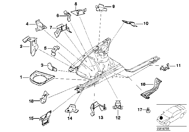 2001 BMW 750iL Bracket Abs Hydraulic Unit Diagram for 41148167182