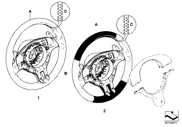 2001 BMW M3 Leather Steering Wheel Diagram for 32348022324