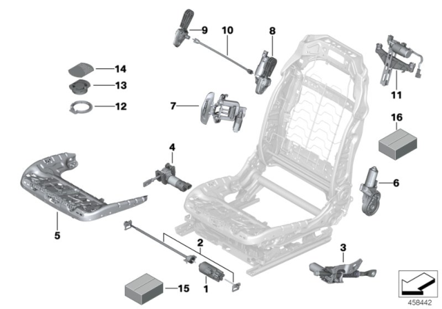 2014 BMW 750Li Seat, Front, Electrical System & Drives Diagram